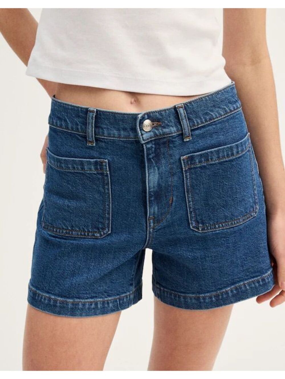 Madewell Denim Shorts Blue Emmett High Rise Utility Pockets